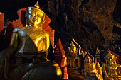 Inle Lake Myanmar. Pindaya, the famous Shwe Oo Min pagoda, a natural cave filled with thousands of gilded Buddha statues. 